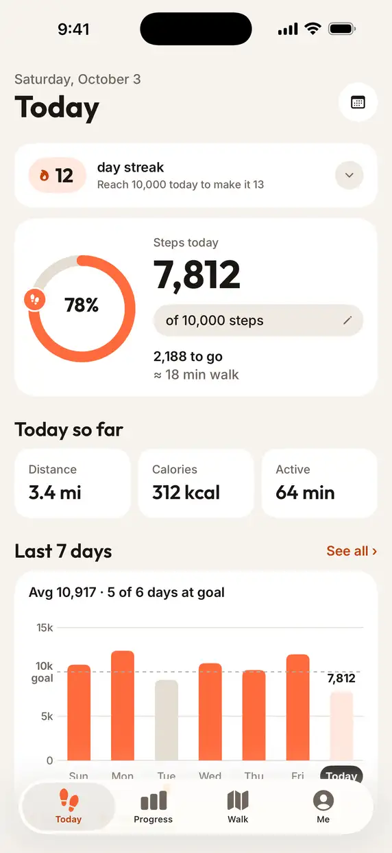Step Counter app screen